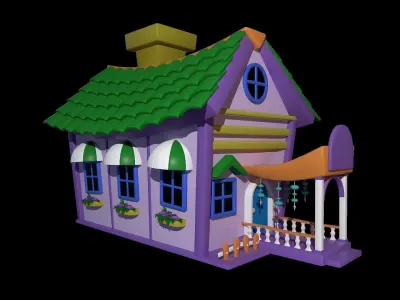 Asset - Cartoons - Background - House 3D model