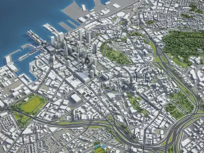Auckland Low-poly 3D model