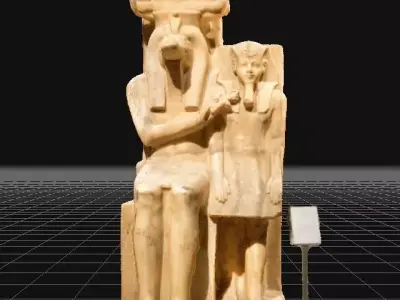 Real Scan Statue of Amenhotep iii with god Sobek 3D model