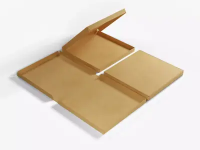 6-inch Pizza Boxes Kraft Paper Mockup 3D Model Pack