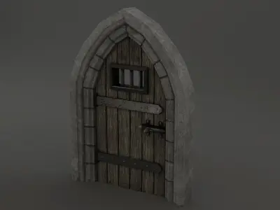 Medieval Door Stone Arch Cell Door 3D Model Low-poly 3D model