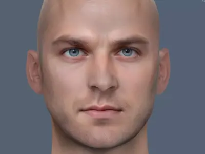 Male head Realistic Perfect Head  Low-poly 3D model