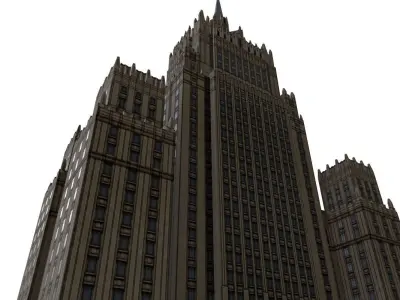 Moscow Foreign Office Low-poly 3D model