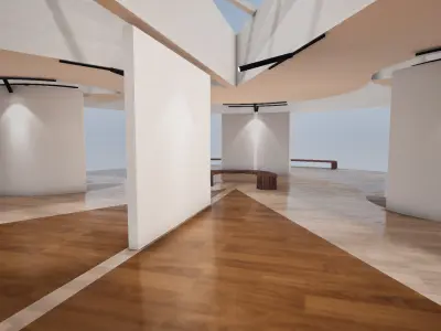  VR Art Gallery crop circle 26 Baked 3D model