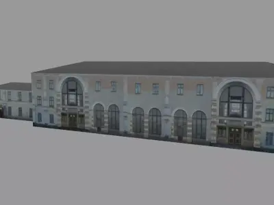 Train station Bus terminal Low-poly 3D model