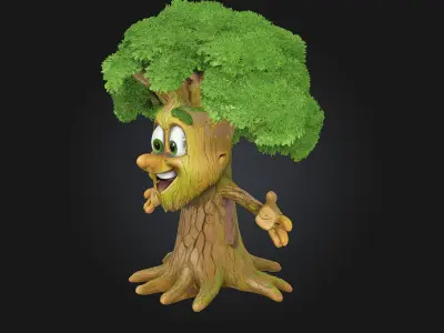 Happy Tree Friend  A Whimsical Woodland Companion 3D model