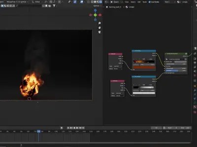 High-Resolution Burning bush - vdb animated 3D model