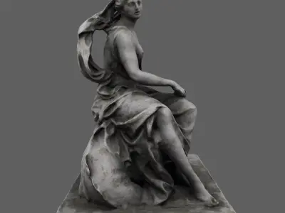 statue 6 of woman holding child Low-poly 3D model