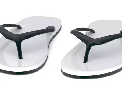 white Flip Flop 3D model