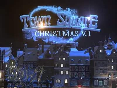 Town Square Christmas 3D model