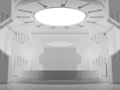 Sci Fi Room Low-poly 3D model 5