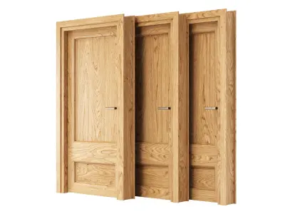 Wooden Door Set V4  3D model
