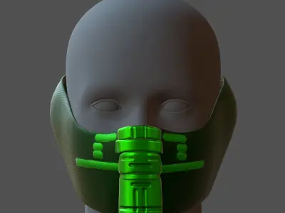 Gas mask helmet 3d model scifi Low-poly  Low-poly 3D model 314