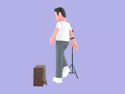 Stylized 3D Male Photographer Character - Confident Studio Pose 3D model