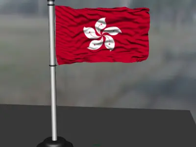 Hong Kong flag 3D model