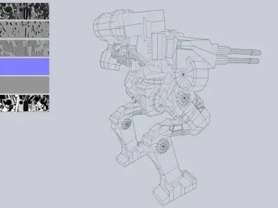 Defender Mech Low-poly 3D model