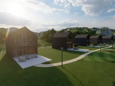 Casa Scene-villa-modern house 3D model 84