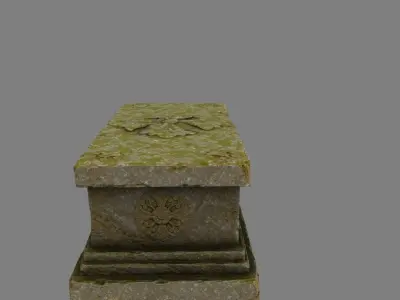 statue 8 stone coffin Low-poly 3D model