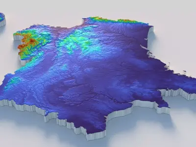 France Country Terrain 3D model