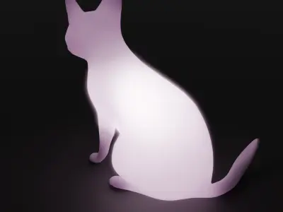 Siamese cat indirect lighting 3D model