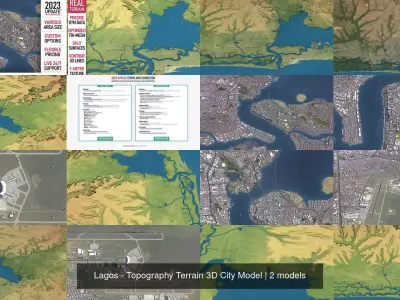 Lagos - Topography Terrain 3D City Model 3D Model Pack