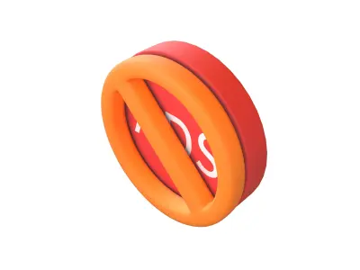 No Ads Symbol V1 002 Low-poly 3D model