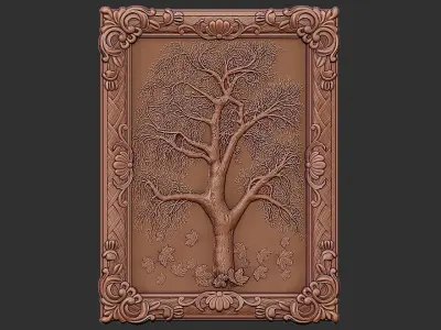 antique tree with frame 3D model