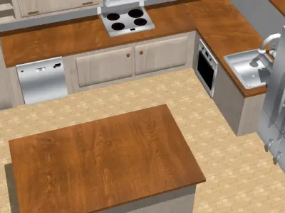 Kitchen - Model 1 Low-poly 3D model