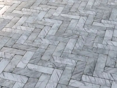 White marble tiles PBR material  Texture