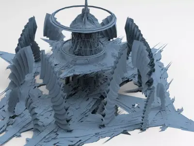 Cyber Elite Dome City plaza Square Low-poly 3D model
