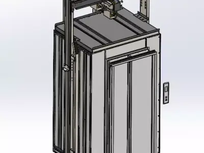 Elevator center opening doors - Elevator Full CAD Design 3D model