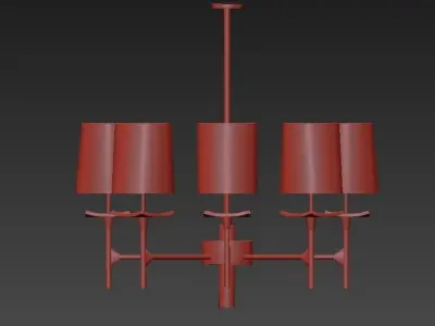 Wide Antique Brass Chandelier 3D model purchase