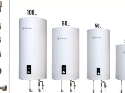 Set Water heater THERMEX Solo V Low-poly 3D model