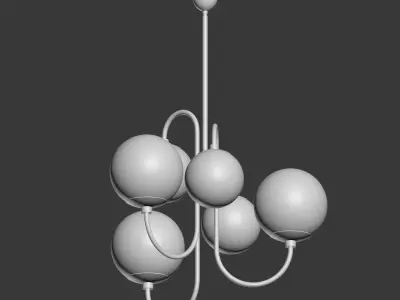 Pelle Chandelier Gooseneck West Elm 3D model