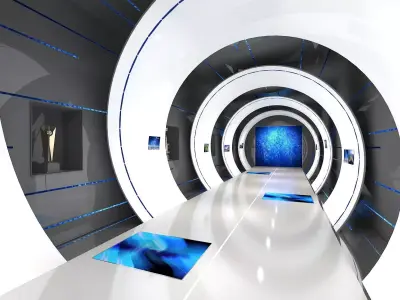 Futuristic Exhibition Tunnel 3D model