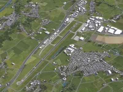 Maastricht Aachen Airport - MST Low-poly 3D model