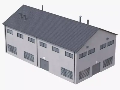 Industrial Building 14 Low-poly 3D model