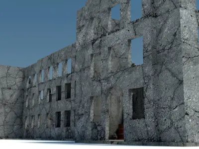 Abandoned Building Low-poly 3D model