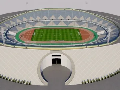 Azadi Stadium - Iran Low-poly 3D model