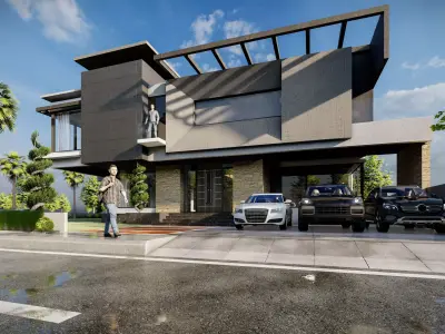 2 kanal Modern contemporary house design with sketchup model 3D model