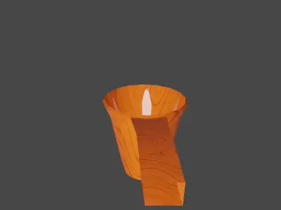 Wooden tea spoon with real dimension  Low-poly 3D model