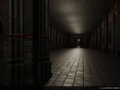 D Kit 00 Demon Castle Architecture Kit - Hall Kit Low-poly 3D model