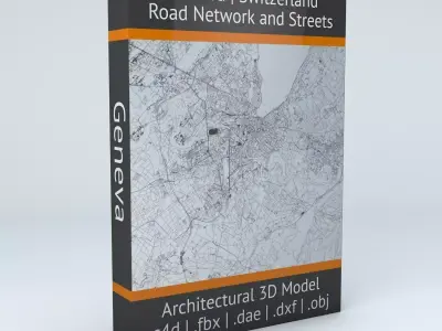 Geneva Road Network and Streets 3D model