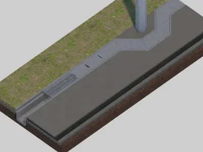 Gutter fall lid type U type 3D model