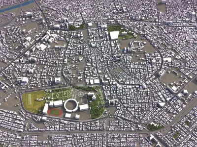 Rajkot - 3D City Model Low-poly 3D model