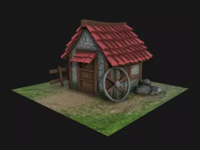  low poly house for game Free low-poly 3D model