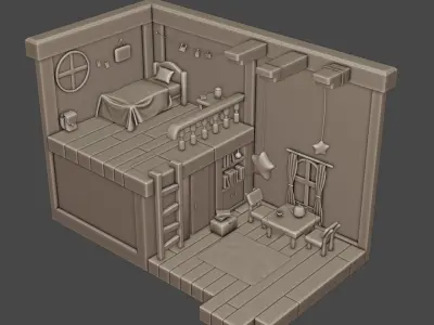 Cozy Bedroom 3D model