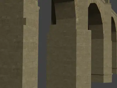 Low-poly Roman Stone Bridge Low-poly 3D model