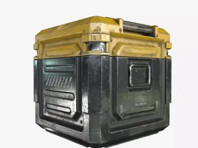 Sci-Fi Industrial Crate Game Ready PBR Textures Low-poly 3D model