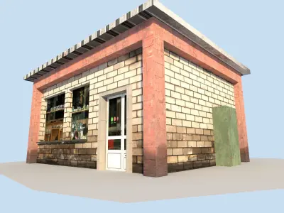 low poly town house Low-poly 3D model